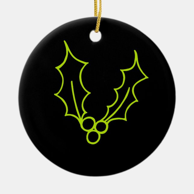 Simply Christmas Collection - Holly Ceramic Ornament (Front)