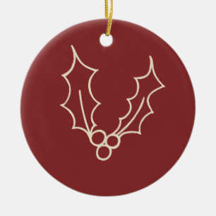 Simply Christmas Collection - Holly Ceramic Ornament