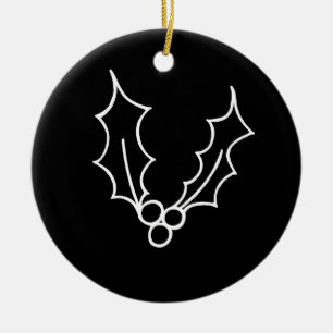 Simply Christmas Collection - Holly Ceramic Ornament