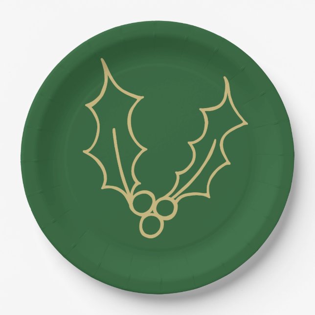 Simply Christmas Collection - Holly Paper Plate (Front)