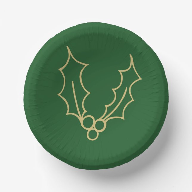 Simply Christmas Collection - Holly Paper Plate (Front)