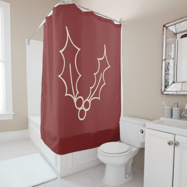 Simply Christmas Collection - Holly Shower Curtain (In Situ)