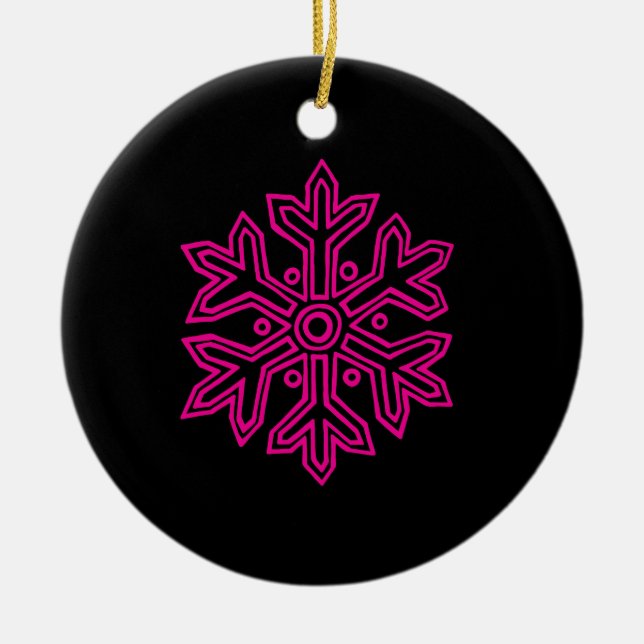 Simply Christmas Collection - Snowflake Ceramic Ornament (Front)