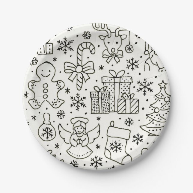 Simply Christmas design on a Paper Plate (Front)