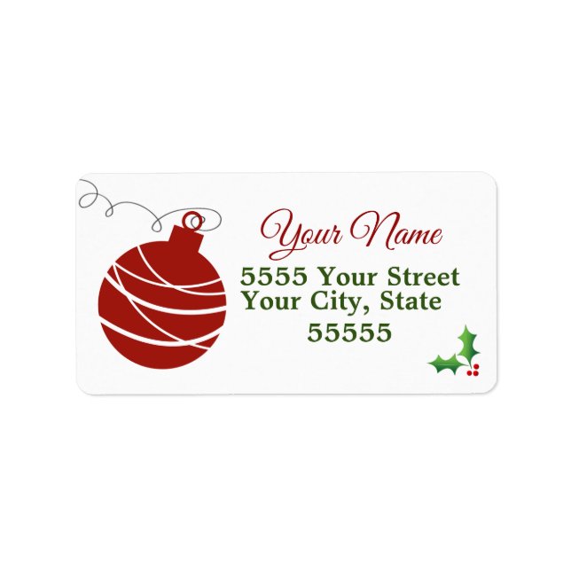 Simply Christmas Return Address Labels (Front)