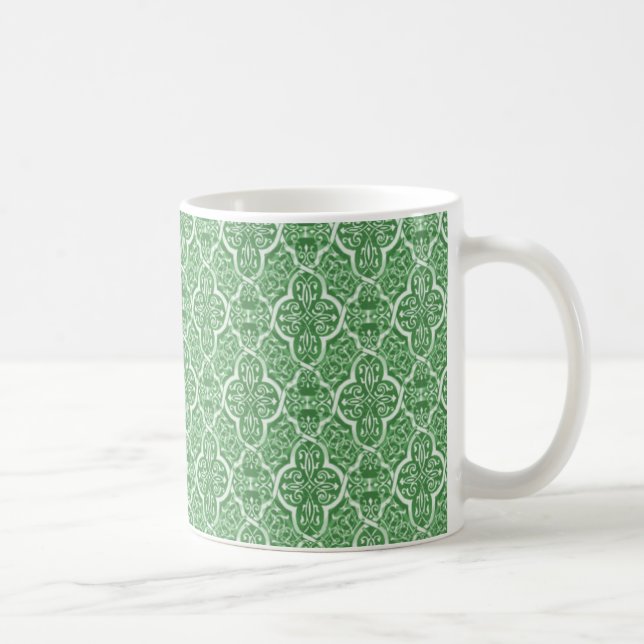 Simply Classic Damask Mug, Kelly Green Coffee Mug (Right)