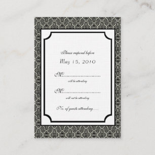 Simply Classic Damask RSVP Card