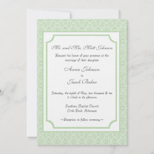 Simply Classic Damask Wedding Invite