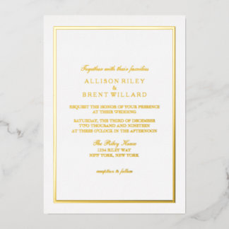 Simply Classic Gold Foil Invitation