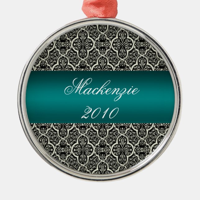 Simply Classic Holiday Damask Ornament (Front)