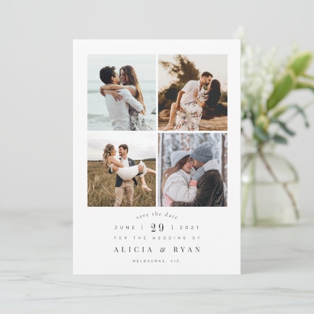 Simply Clean Elegant Photo Save The Date (Standing Front)
