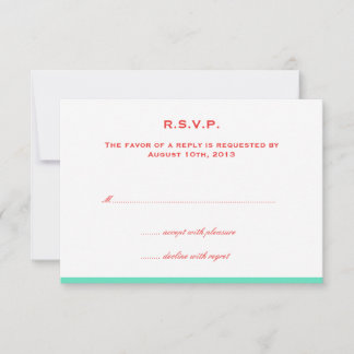 Simply colour border red teal wedding rsvp respons