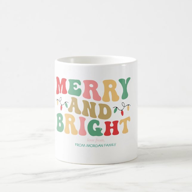 Simply Colourful Merry And Bright String Lights Coffee Mug (Center)