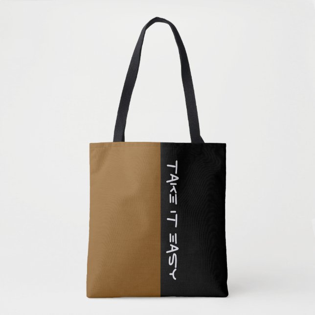 Simply colours BROWN & your Text Tote Bag (Front)