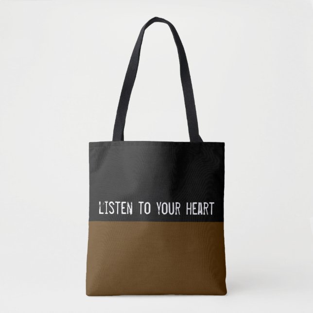 Simply colours DARK BROWN & your Text Tote Bag (Front)