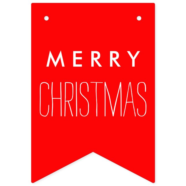 Simply colours & your Text: MERRY CHRISTMAS Bunting (First Flag)