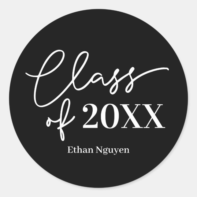 Simply Confident Editable Colour Graduation Sticke Classic Round Sticker (Front)