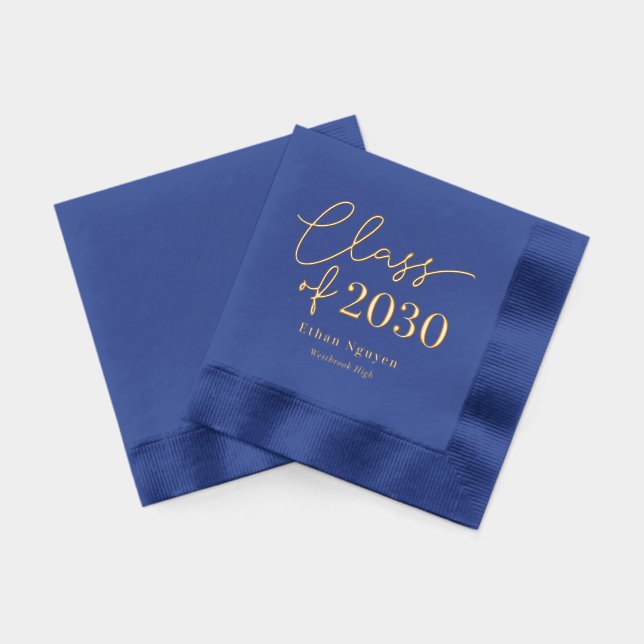 Simply Confident Graduation Party Foil Napkins (Back)