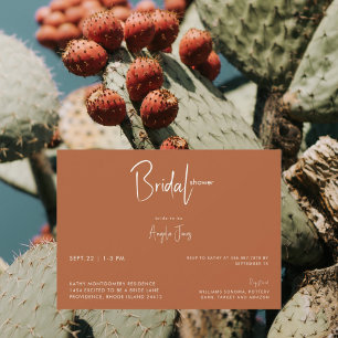 Simply Contemporary Terracotta Bridal Shower Invitation