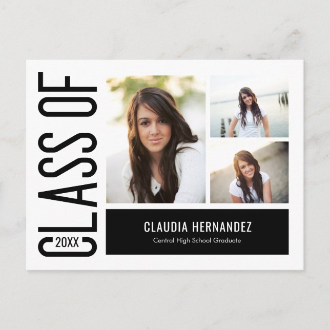 Simply Cool Editable Colour Graduation Postcard (Front)