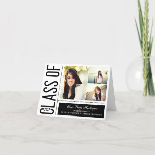 Simply Cool Graduation Thank You Card Black