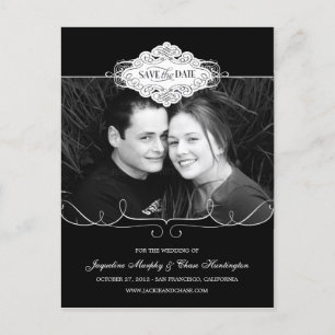 Simply Couture Save The Date Postcard - Black