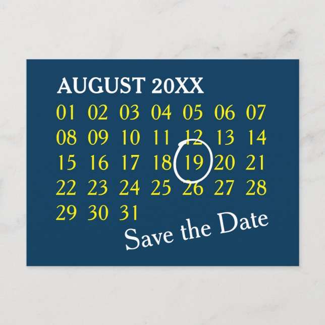 Simply Custom Calendar + your photo, backgr., text Announcement Postcard (Front)