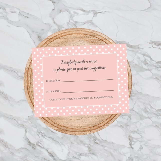 Simply Cute Pink Bow Baby Name Suggestion Game Enclosure Card (Creator Uploaded)