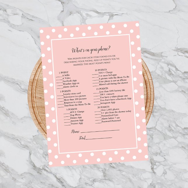 Simply Cute Pink Bow What's On Your Phone Game Invitation (Creator Uploaded)