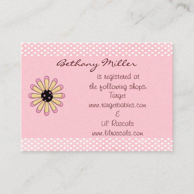 Simply Daisey Gift Registry Card (Front)