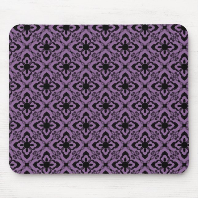 Simply Dazzling Damask Mousepad, Purple Mouse Pad (Front)