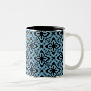 Simply Dazzling Damask Mug, Light Blue Two-Tone Coffee Mug