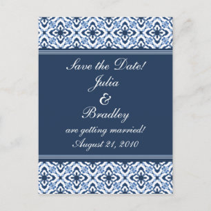 Simply Dazzling Damask Save the Date Postcard