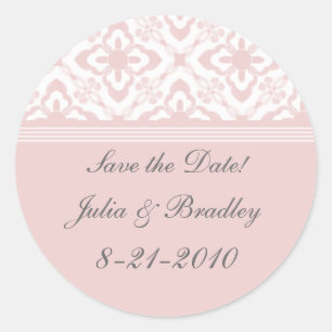 Simply Dazzling Damask Save the Date Stickers