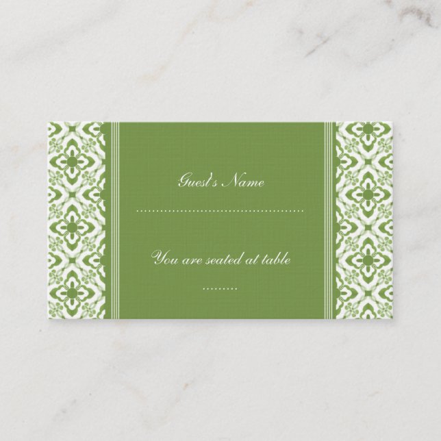 Simply Dazzling Damask Wedding Place Card (Front)