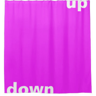 Simply design "rectangle neon pink up down" shower curtain