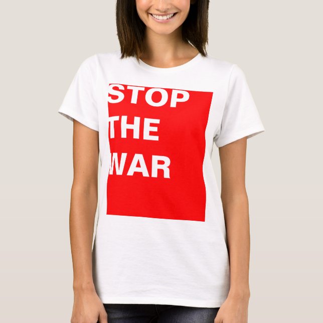 Simply design "rectangle red STOP THE WAR" T-Shirt (Front)