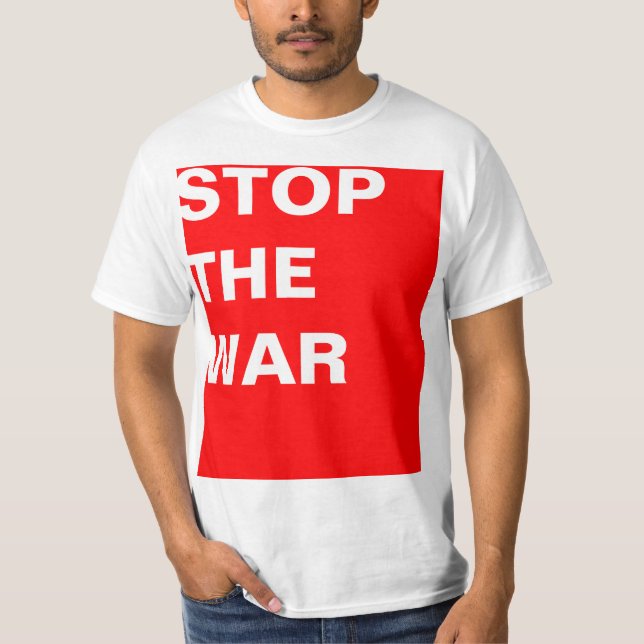 Simply design "rectangle red STOP THE WAR" T-Shirt (Front)