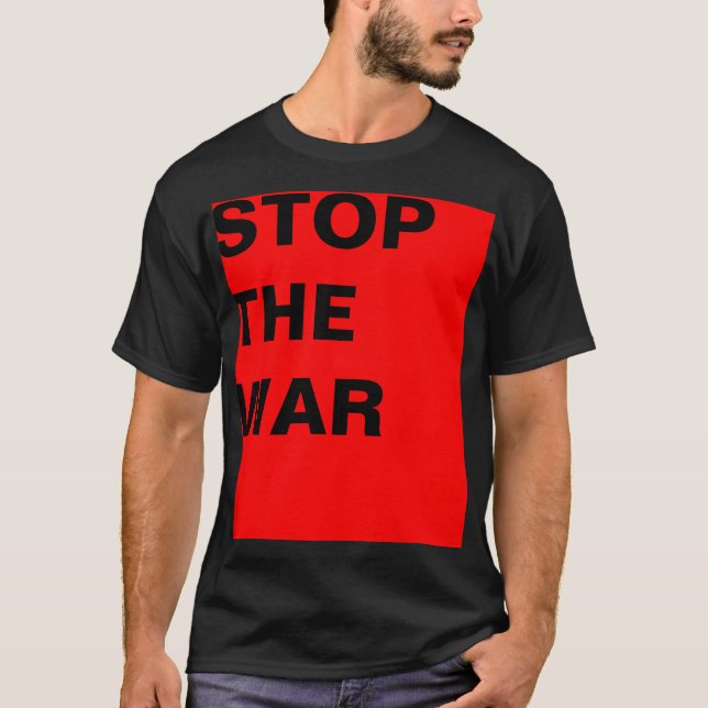 Simply design "rectangle red STOP THE WAR" T-Shirt (Front)