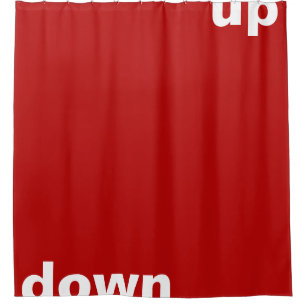 Simply design "rectangle red up down" + your idea shower curtain