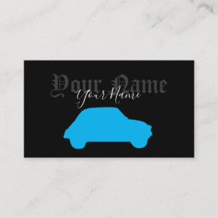 Simply elegant ancient black and blue car mobile business card