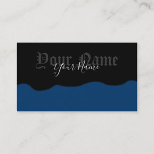 Simply elegant ancient black and marine waves business card