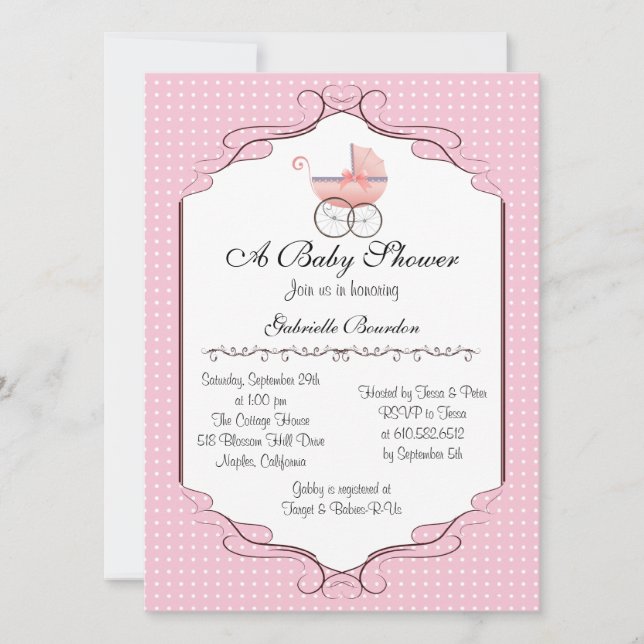 Simply Elegant Baby Shower Personalised Invite (Front)