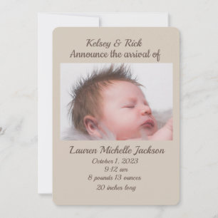 Simply Elegant Birth Announcement