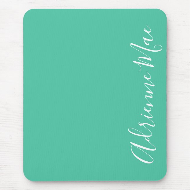 Simply Elegant Biscay Green Personalized Mouse Pad (Front)
