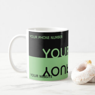 Simply elegant black and green reflection name coffee mug