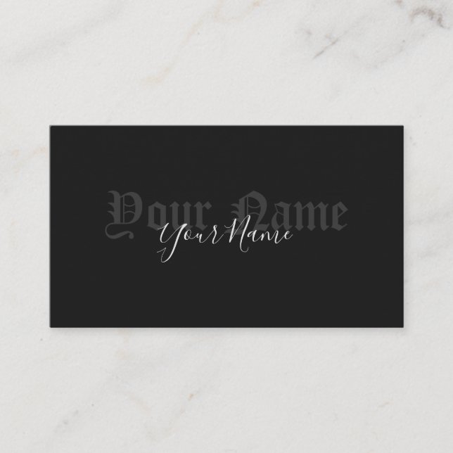 Simply elegant black and grey ancient business card (Front)