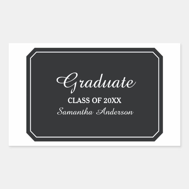 Simply Elegant Black Graduation Stickers (Front)