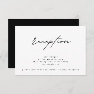 Simply Elegant Black White Wedding Reception Invit Invitation