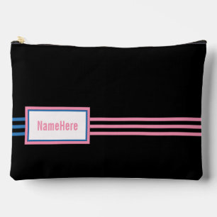 Simply Elegant Blue Pink Stripes Belt Personalized Accessory Pouch